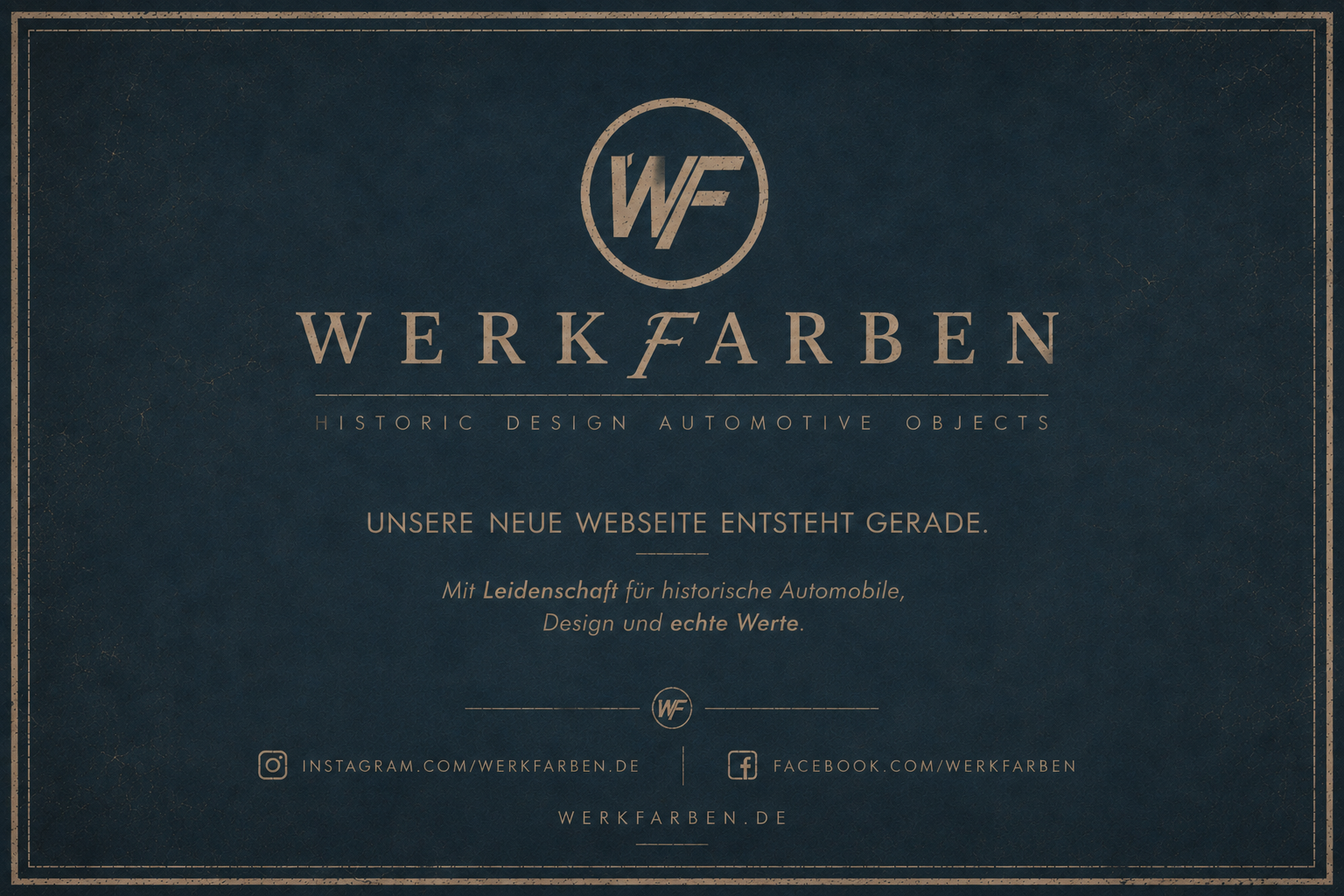 Werkfarben – Historic Design Automotive Objects. Unsere neue Website entsteht gerade.